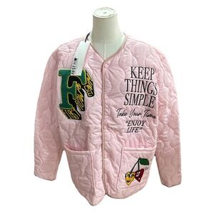 First Row Women's Jacket Small Pink Keep Things Simple Street wear
